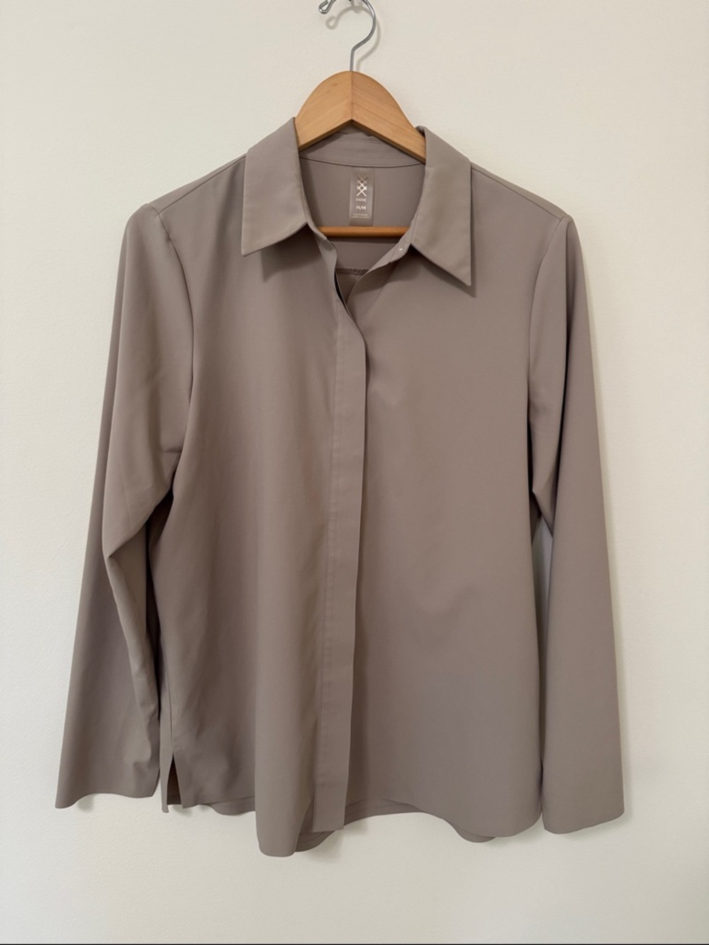RHONE Neutral Taupe Lightweight Button Up